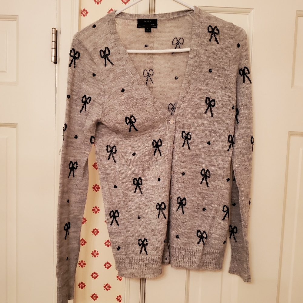 Jcrew cardigan with sequin bows